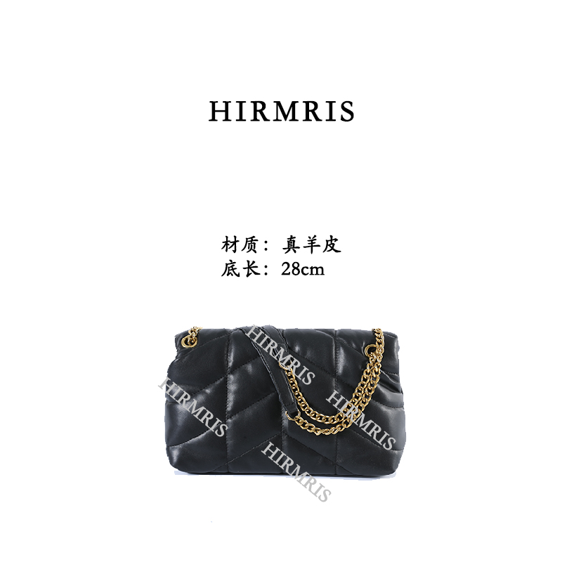 HIRMRIS手工真皮包YZ118 v纹云阳黑色 枕头