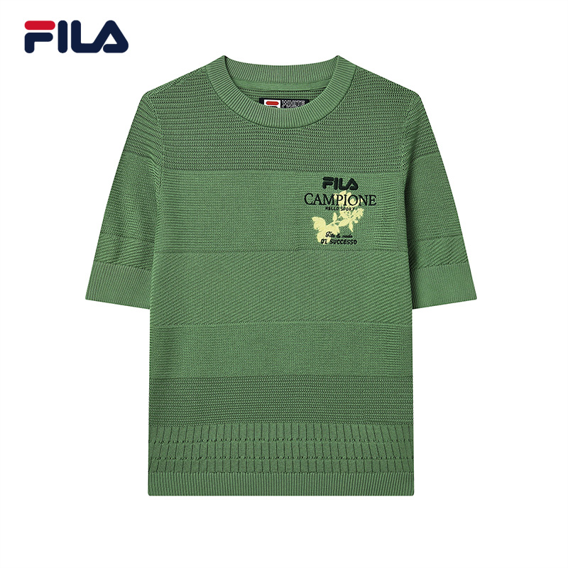 Fila/斐乐冬季时尚休闲圆领优雅短袖女子上衣编织衫 F11W248410F