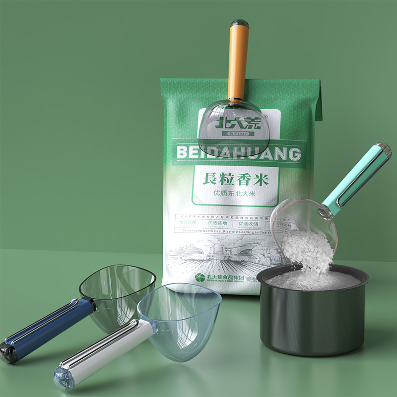 【封口夹粮勺】可封口舀米勺多功能挖面粉奶粉米粉勺子家用带夹量勺