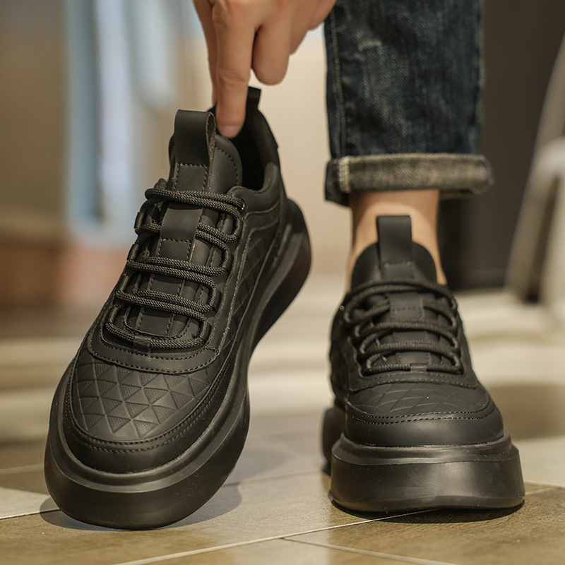 Winnie Lee男鞋高端轻奢上档次2023秋季板鞋男款黑色百搭运动潮鞋