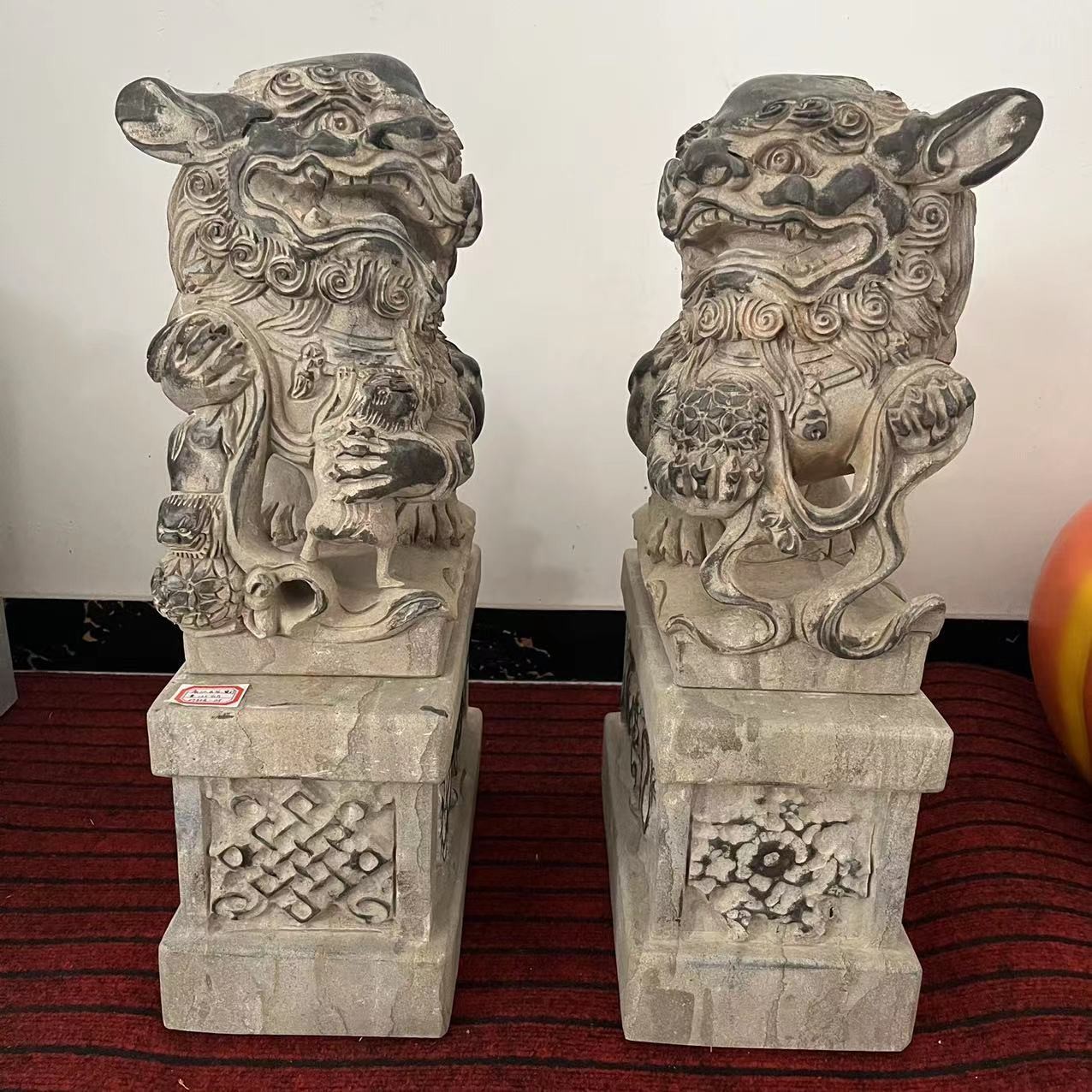 石雕青石仿古石狮子一对天然石材户外庭院茶楼酒店公司门口大摆件