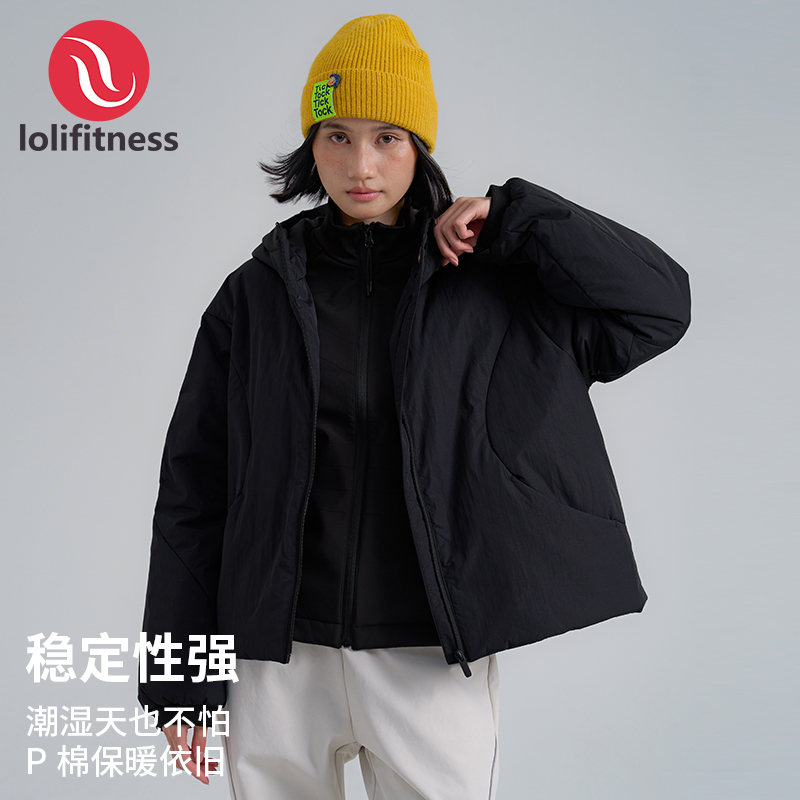 萝莉爱健身运动玩咖大棉服加厚运动外套上衣户外外穿滑雪连帽防风