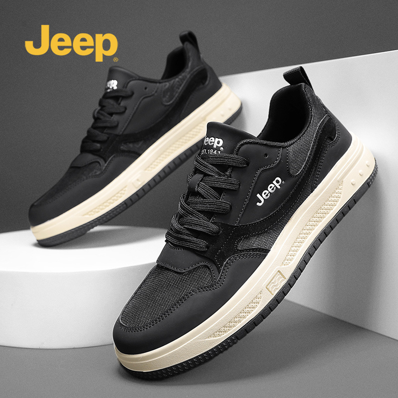 jeep吉普男鞋2023新款潮流运动百搭男士板鞋夏季透气网面休闲潮鞋