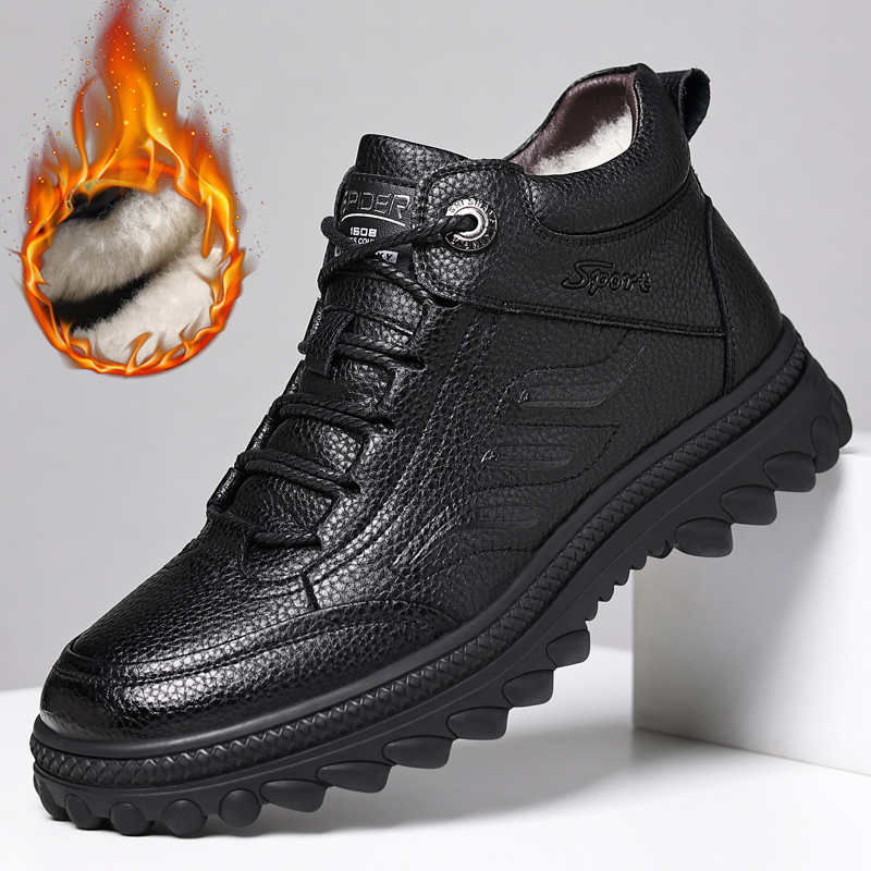 冬季特大码男鞋45加绒加厚46保暖东北棉靴47软底防滑48大棉鞋4950