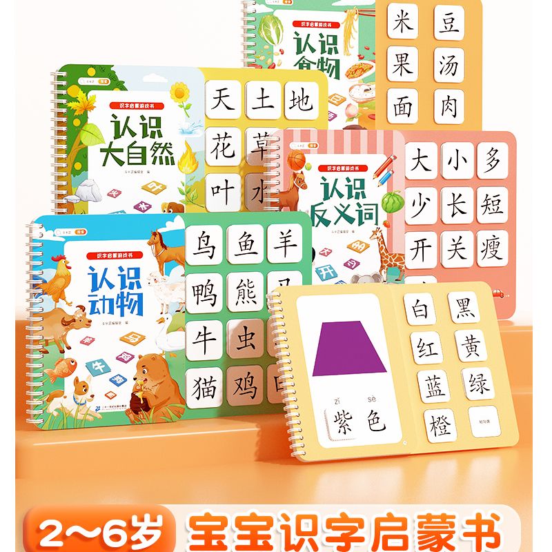 【斗半匠】识字启蒙游戏书宝宝撕拉书幼儿园认字象形看图识字卡早教