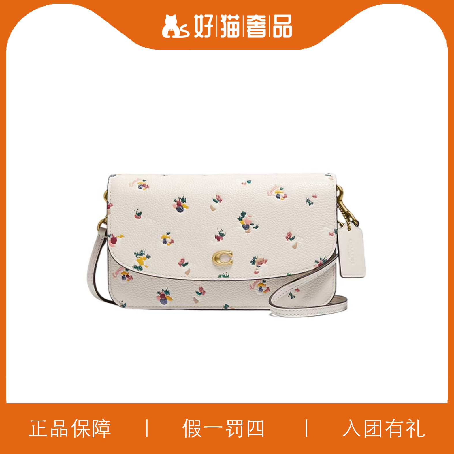 95新 COACH/蔻驰 蔻驰印花翻盖包/B1172/20X12X4