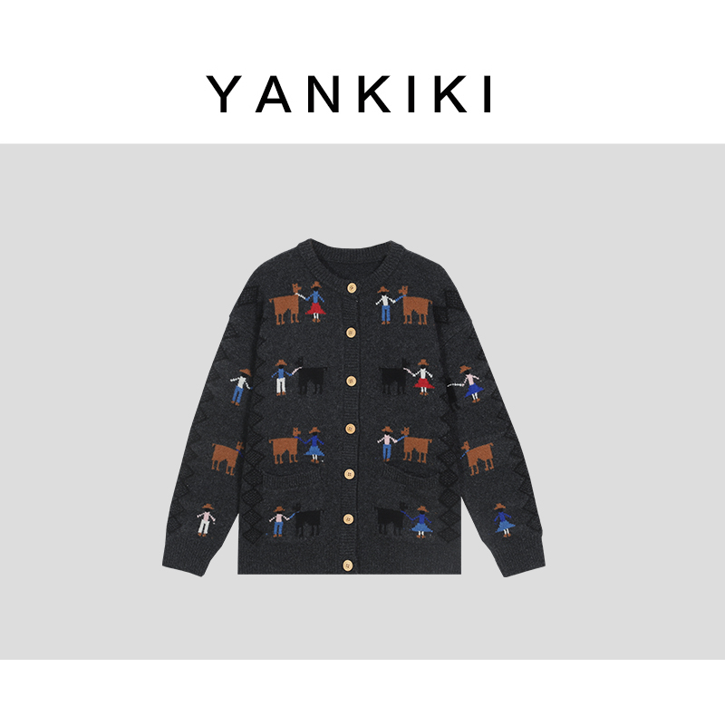 全羊毛好朋友开衫  YANKIKI 冬季新品NEW