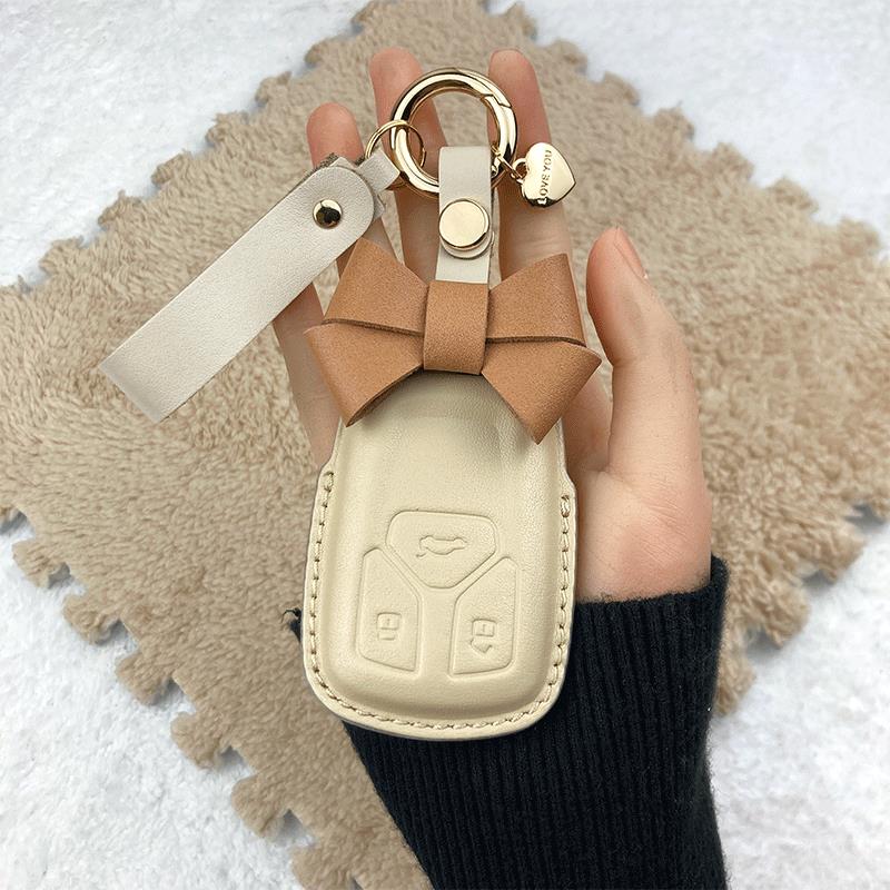 专用于奥迪A4L钥匙套Q5L奥迪钥匙套A5女Q7可爱S4真皮RS5/TT蝴蝶结