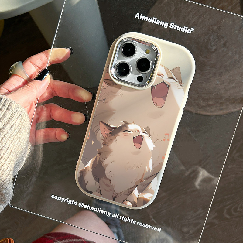 幸福猫咪苹果15手机壳iPhone14plus新13promax/12软7/8plus/11/xr