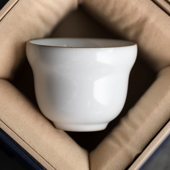 汝窑茶杯主人杯单杯葫芦品茗杯功夫个人杯陶瓷茶盏月白复古喝茶碗