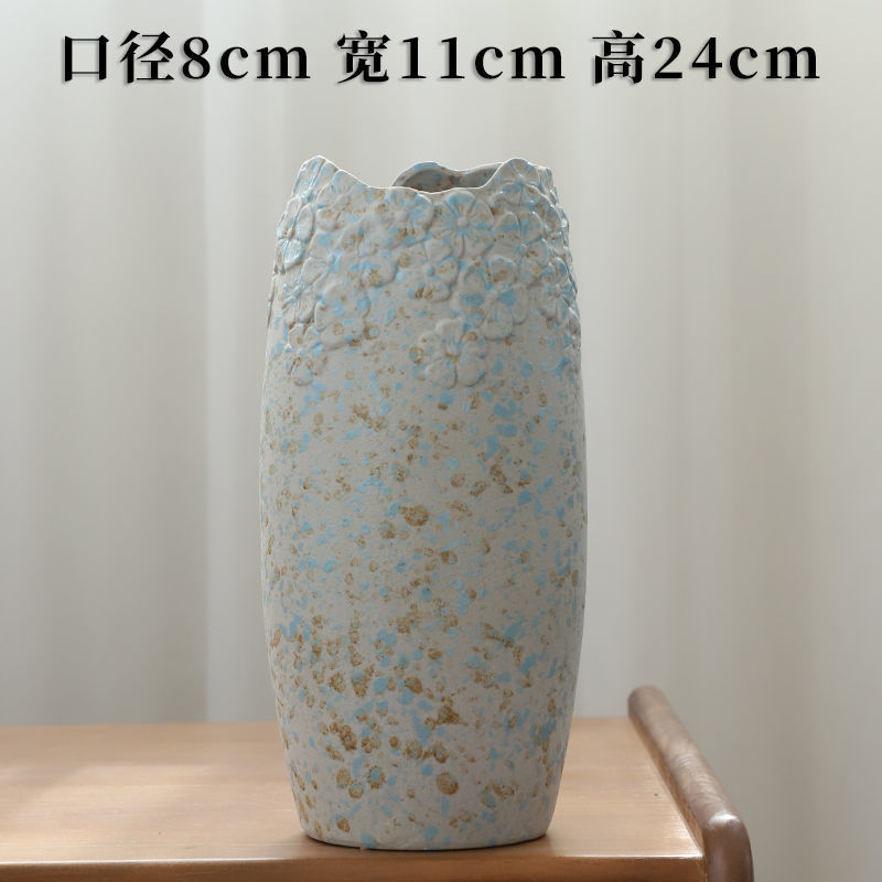 大口径陶瓷水培花瓶花器鲜花干花现代简约轻奢复古摆件过年花