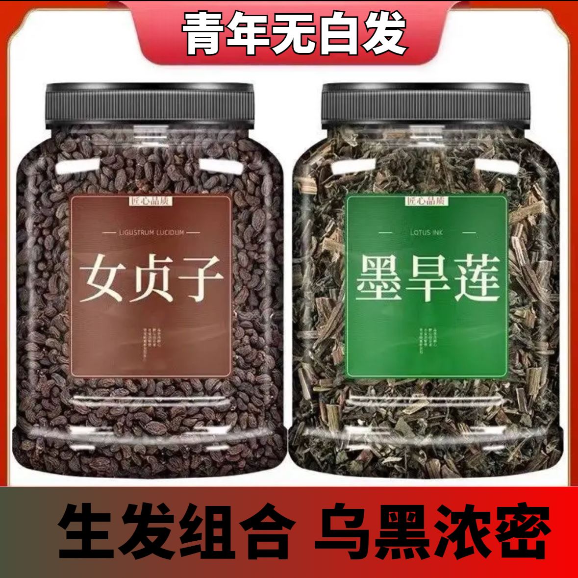 女贞子旱莲草墨旱莲正品泡茶泡水喝原料搭枸杞新货泡酒正煮水饮