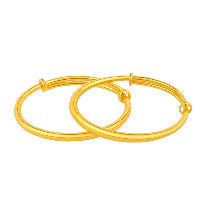 足银手镯 素圈童宝宝经典亮面推拉手镯