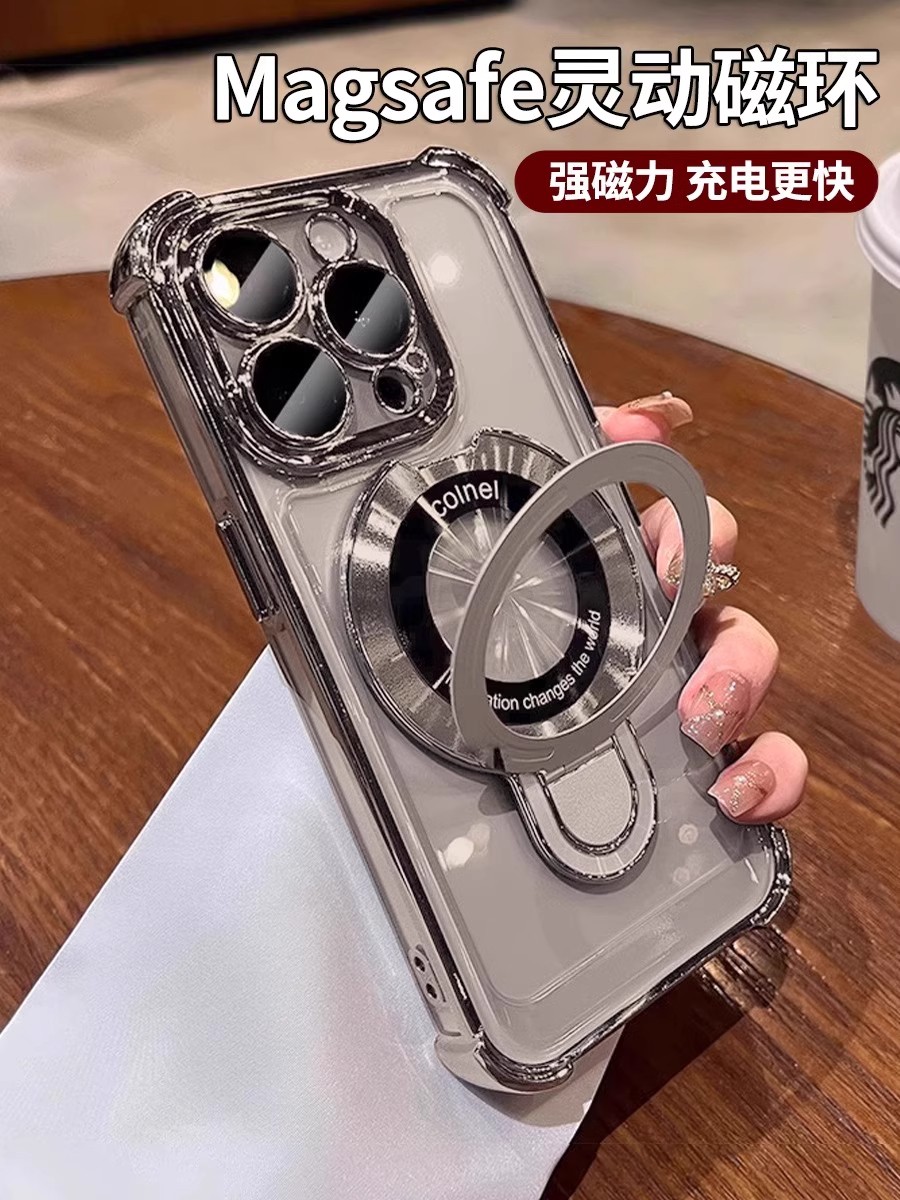 iphone15新款透明高级感14pro镜头全包13气囊防摔手机壳