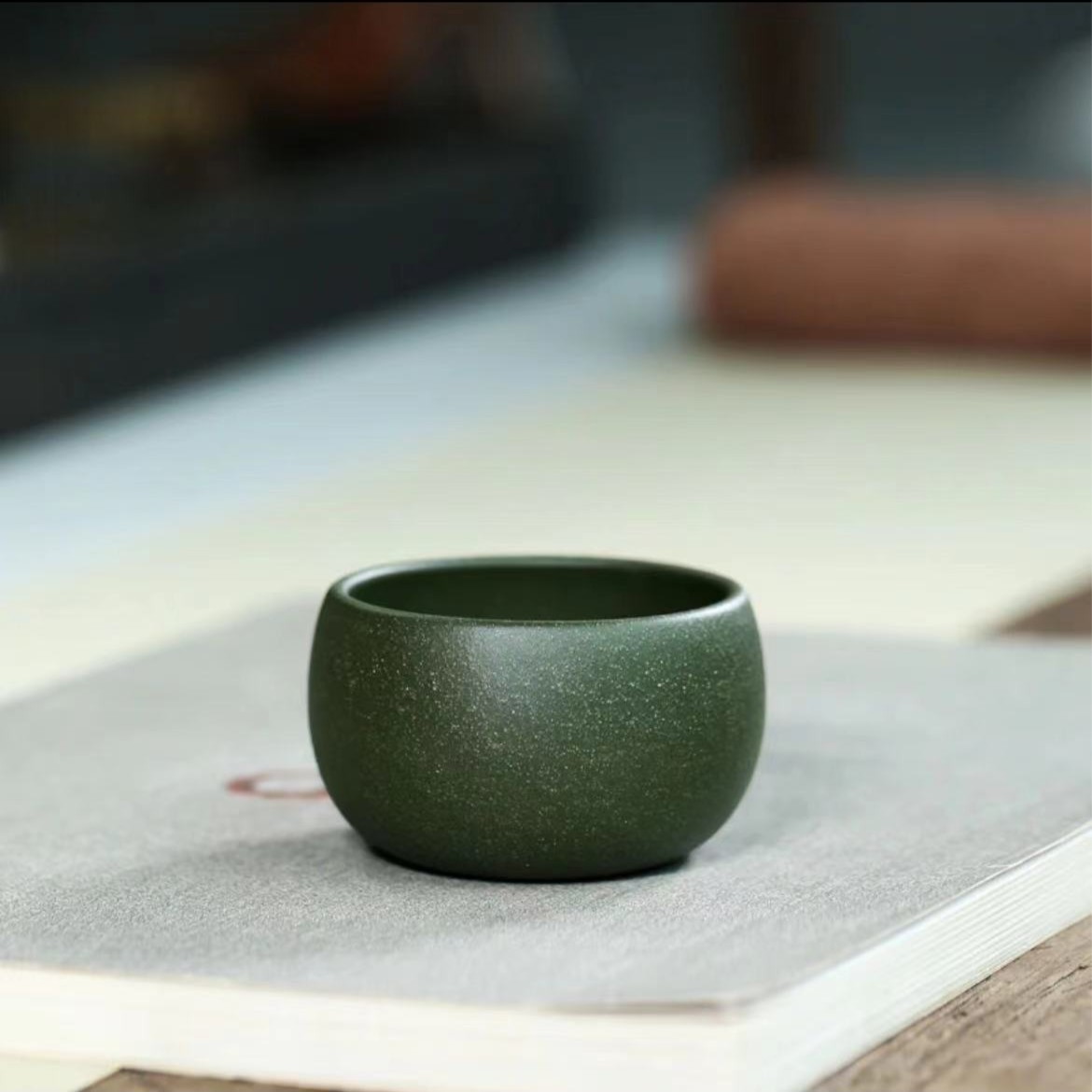 实力派艺人绿泥矮主人杯【一对】（冰心）