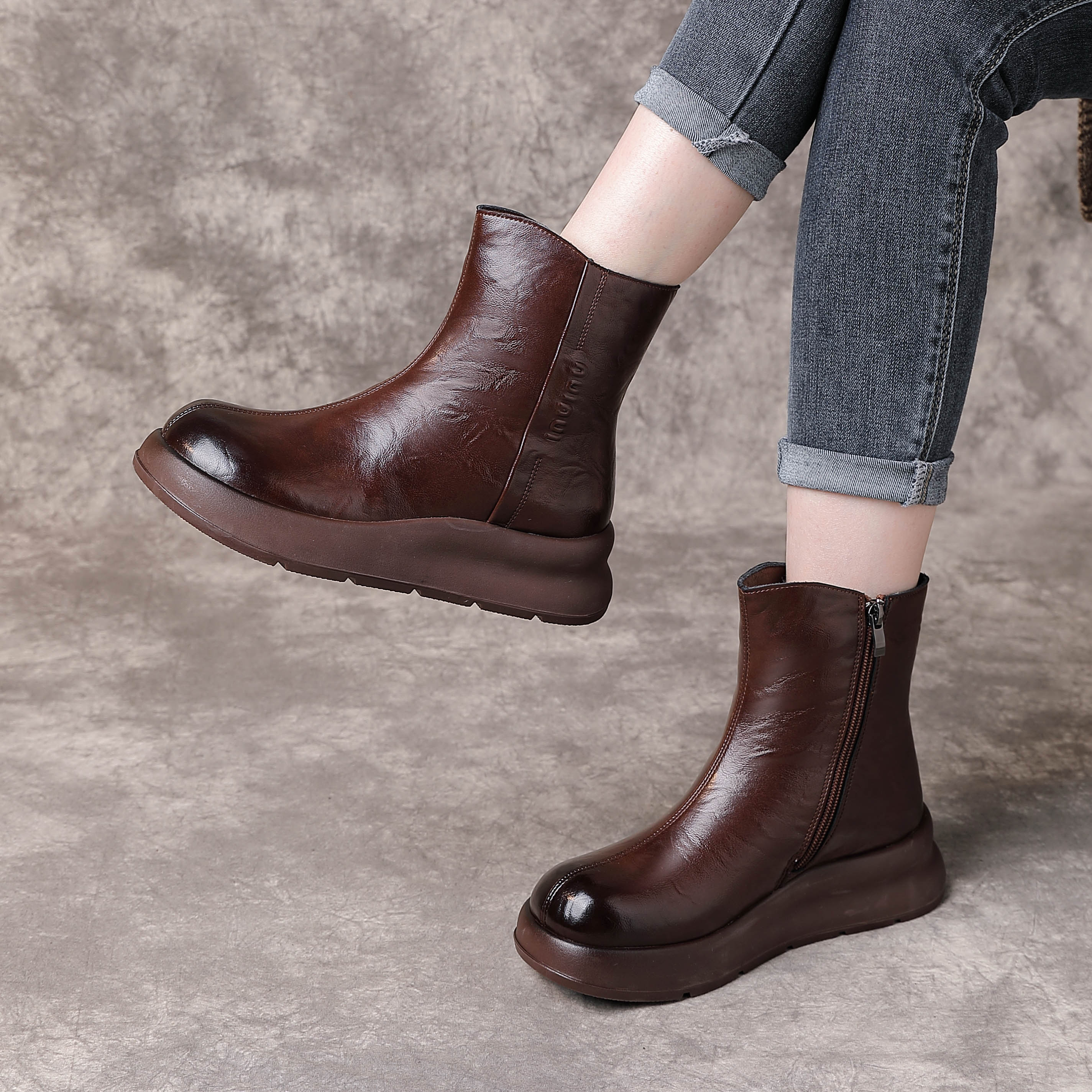 【穿到零下30℃】真皮厚底马丁靴女百搭时尚保暖棉鞋羊皮毛一体短靴