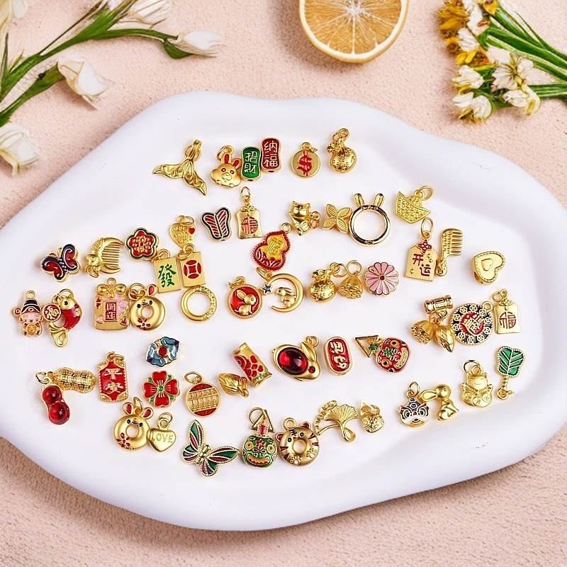 D001D100DIY饰品高品质配件古法珐琅滴油工艺串珠珠子直播用