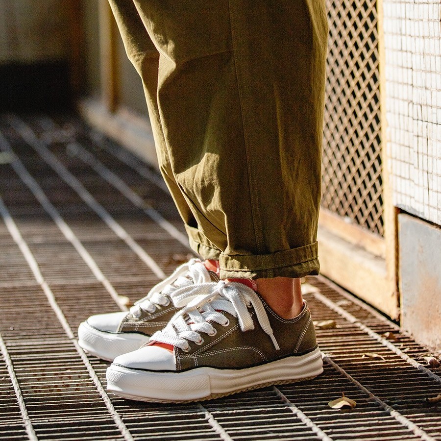 马登工装 美式休闲春夏低帮溶解帆布鞋港风百搭复古ins板鞋男士