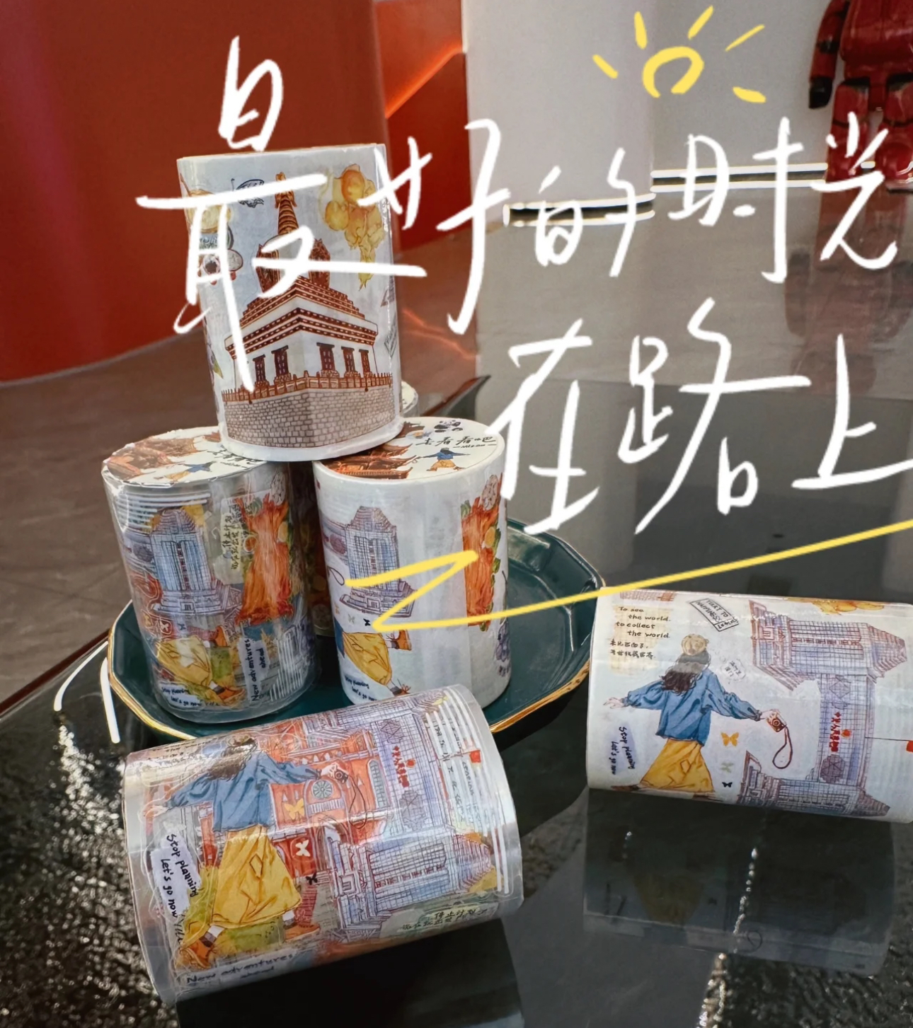 Ms Sweet原创手绘ins人物胶带去看看吧多两个和纸pet模切胶带分装