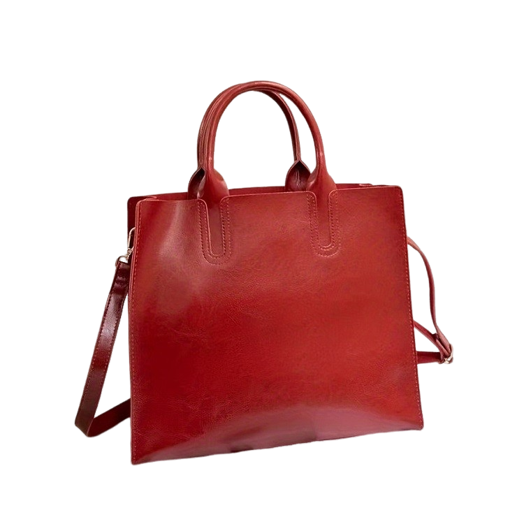 酒红色多层款手拎包托特包两用包拉链挎包女款爆款2024新款正品