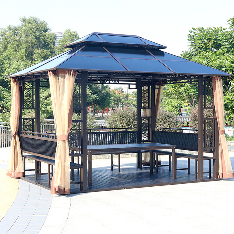 防水庭院家用凉亭帐篷室外休闲亭露台户外庭院铁艺四角遮阳棚亭子