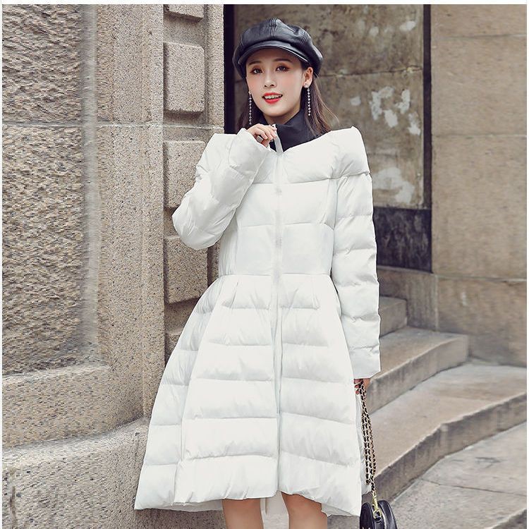 冬季新款不规则中长款修身棉服女显瘦收腰轻奢风保暖棉衣外套加厚