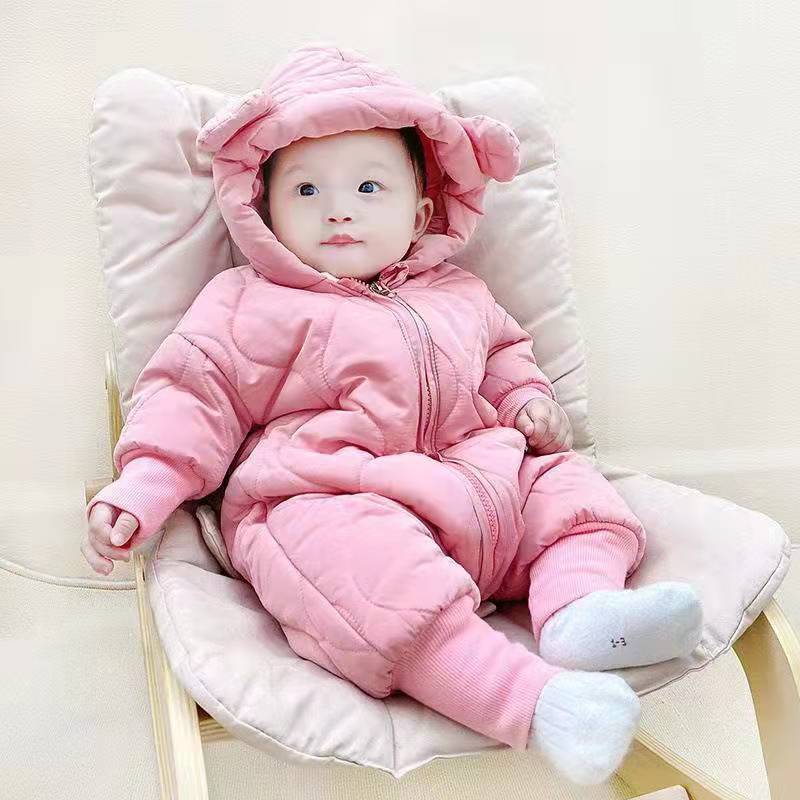 连体衣秋冬婴儿幼儿新生儿连帽秋冬宝宝加厚宝宝冬季外出抱服儿童