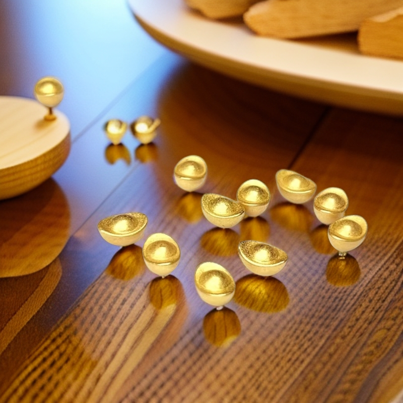 金色小元宝沙金元宝实心仿真金元宝一克元宝摆件及精美创意元宝