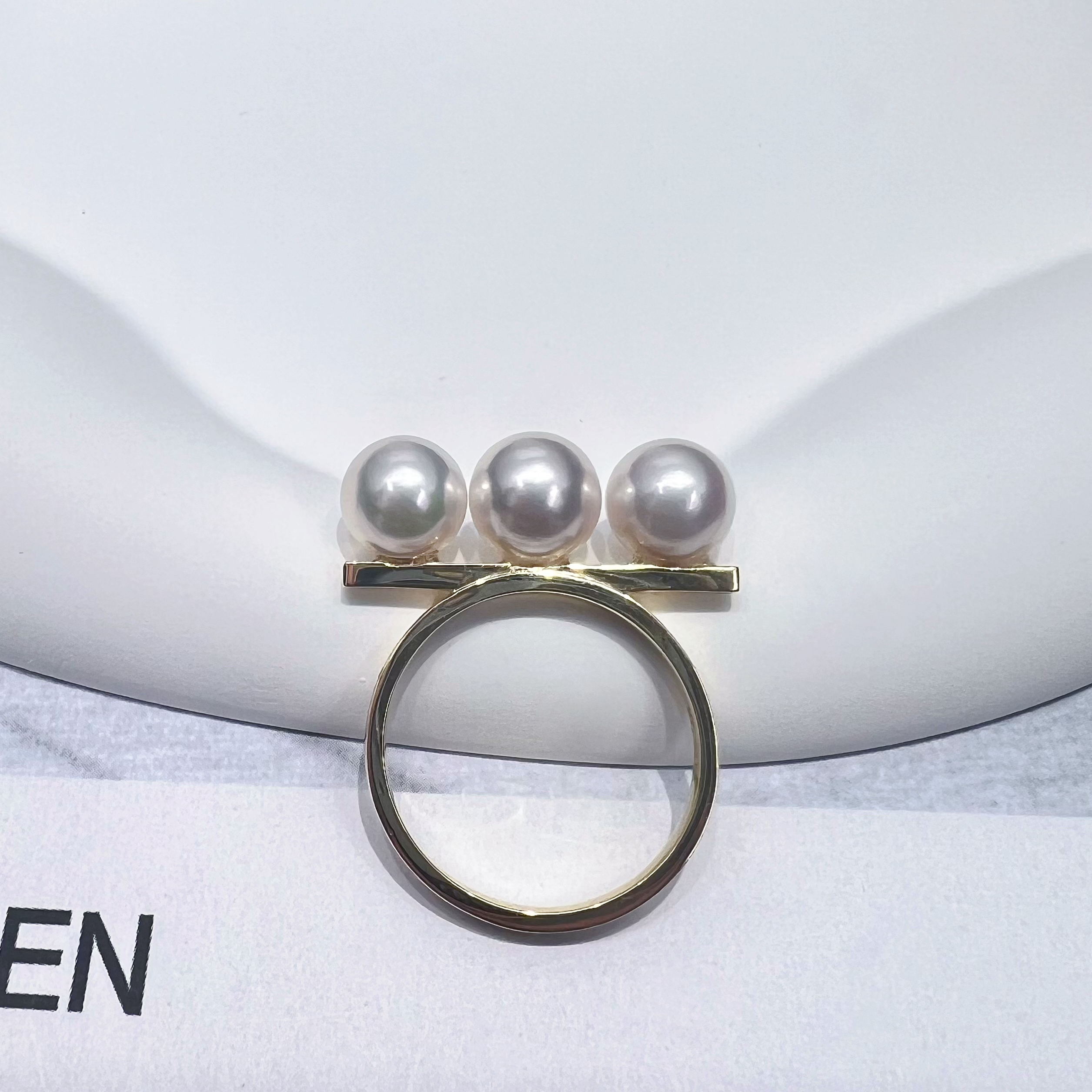 平衡木||海水Akoya*戒指*18k金镶嵌