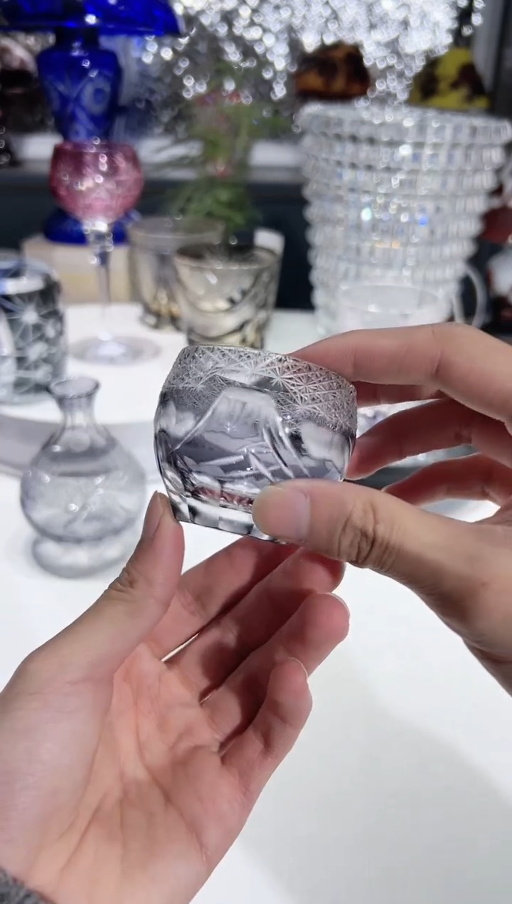 【闪购商品】水晶玻璃小紫富士山杯