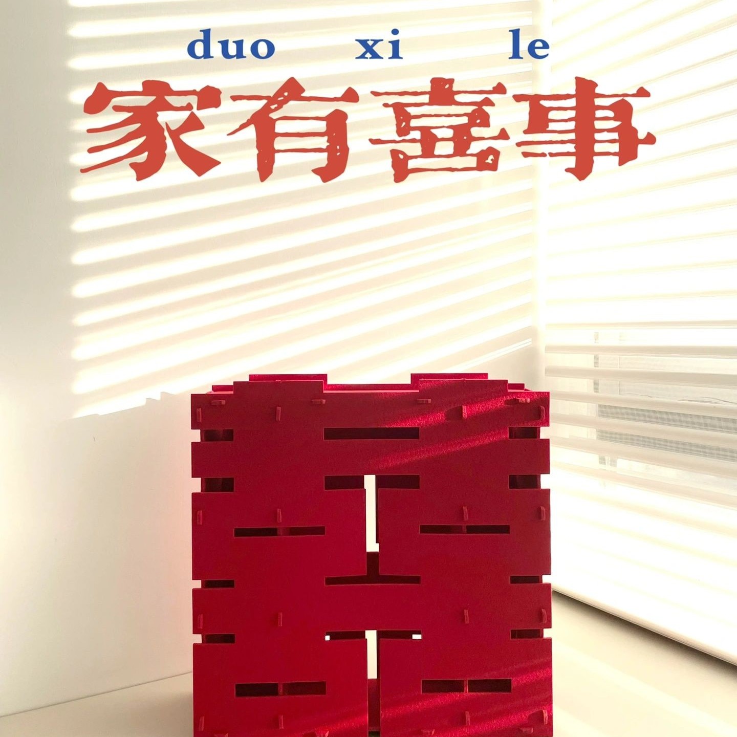 立体喜字摆件大号插花小红书同款加厚植绒布喜庆装饰布置婚房新款