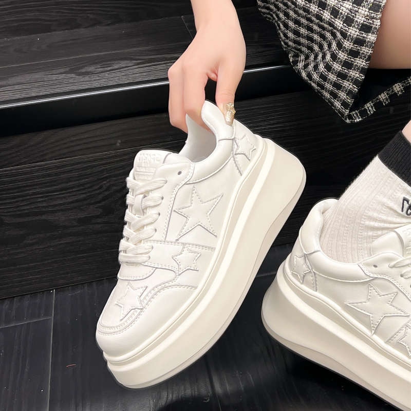誉回力星板鞋真皮百搭潮透气款夏季小白鞋女厚底誉回力