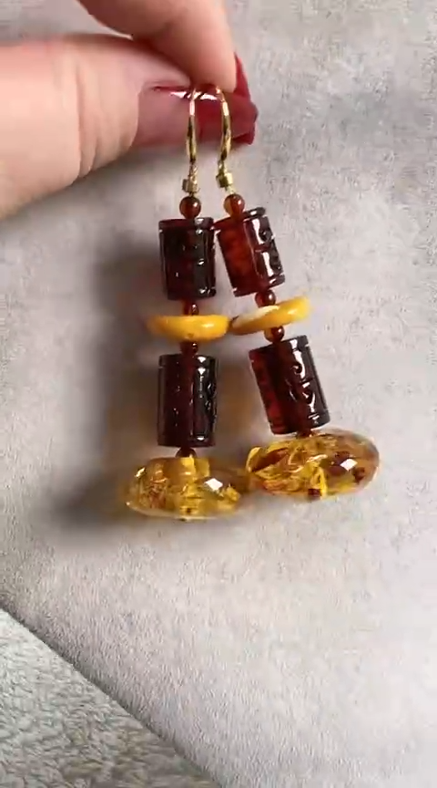 【闪购商品】琥珀耳饰未镶嵌耳环