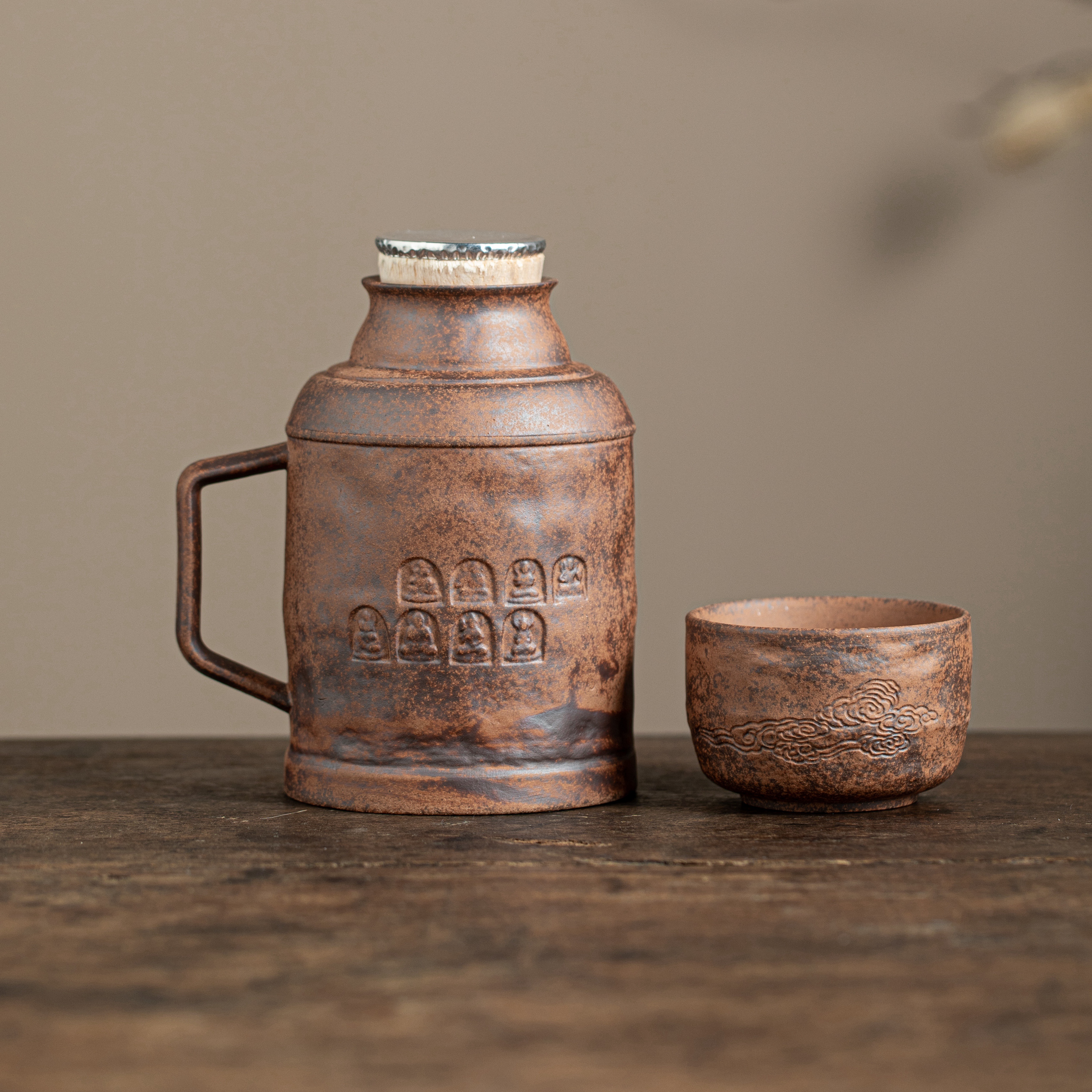 【拿放斋】敦煌焖茶壶.3656.粗陶老岩泥中式无釉泡茶壶泡茶器.SL