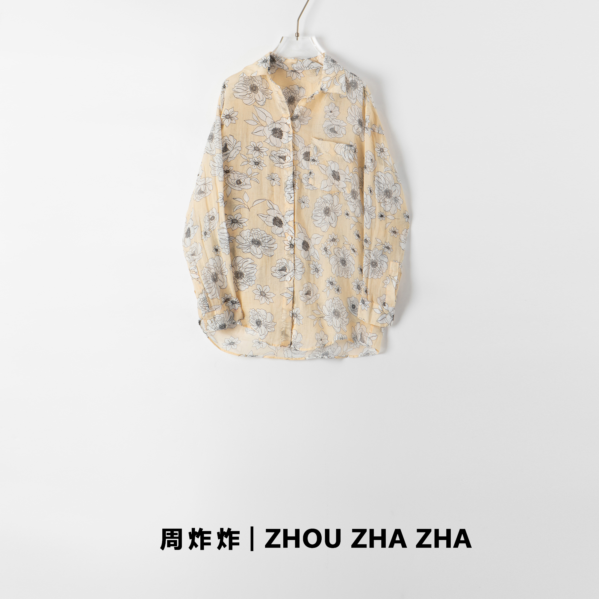 【周炸炸】夏季时尚条纹休闲百搭长袖衬衫#249652