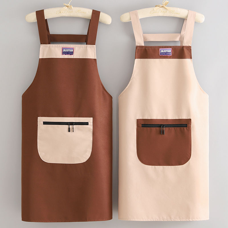 撞色升级网红围裙男女免洗防泼水防油薄款耐穿水产专用工作服