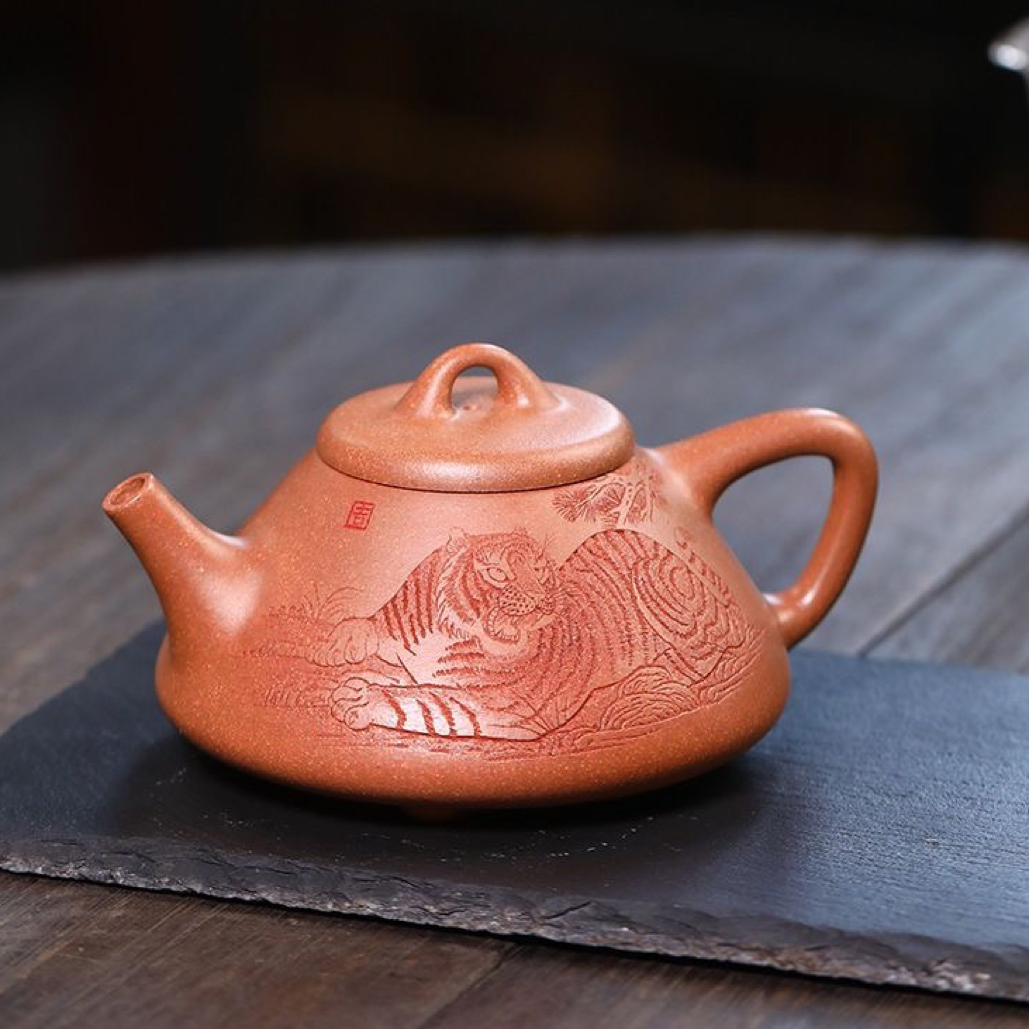 宜兴原矿降坡泥 子冶石瓢壶 280cc