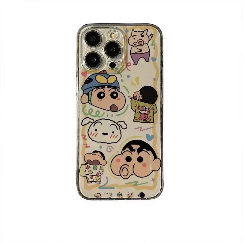 蜡笔小新苹果14手机壳iphone13pro/11/12/xsmax/6/7/8全包透明