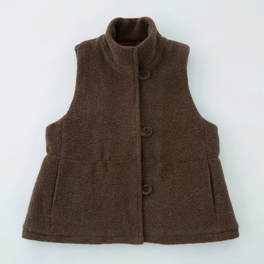 布衣家小铺推荐～原创垒土毛绒棉马甲MJ392