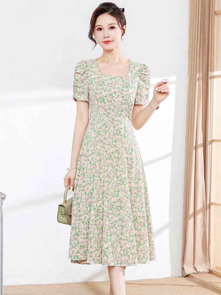 【270-279】夏装新款收腰显瘦中长款连衣裙