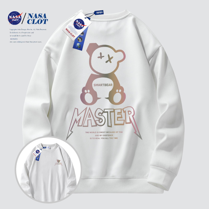 NASA2023秋季新款潮牌男士宽松情侣长袖卫衣长袖上衣潮流爆款休闲