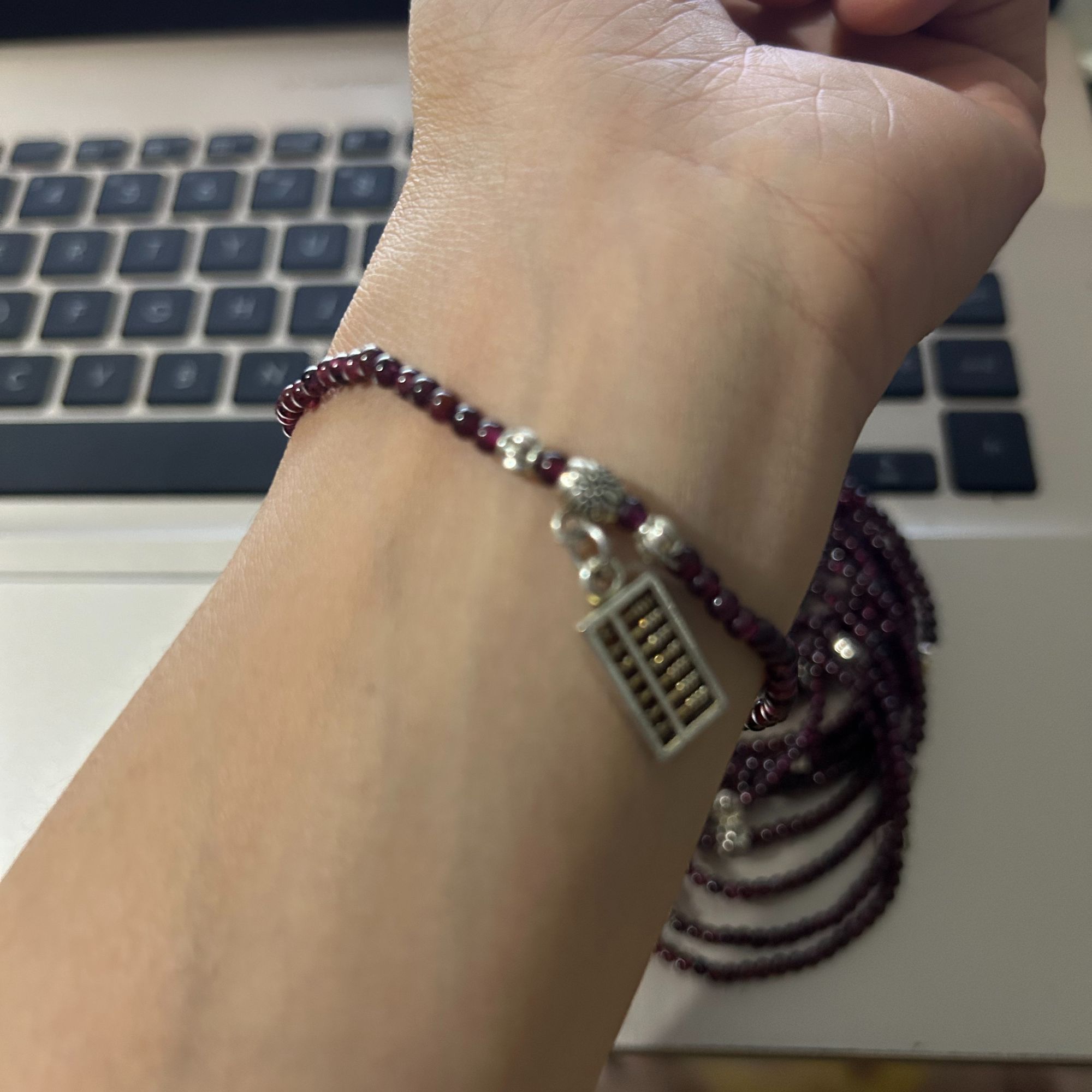 上等天然原色石榴石高货手串手工时尚百搭编织紫色单圈暴富素款