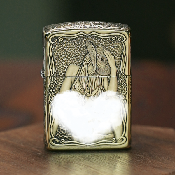 ZIPPO/之宝防风打火机  牛仔女郎 盔甲机 浮雕立体工艺送礼物DYJ1
