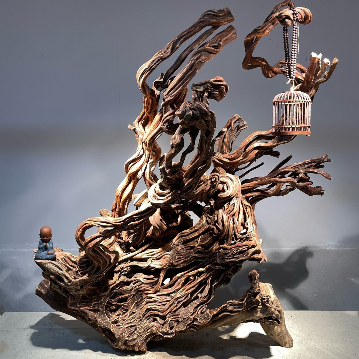 杜鹃根雕天然风化枯木家居客厅酒柜玄关禅意古风装饰(测试不发）