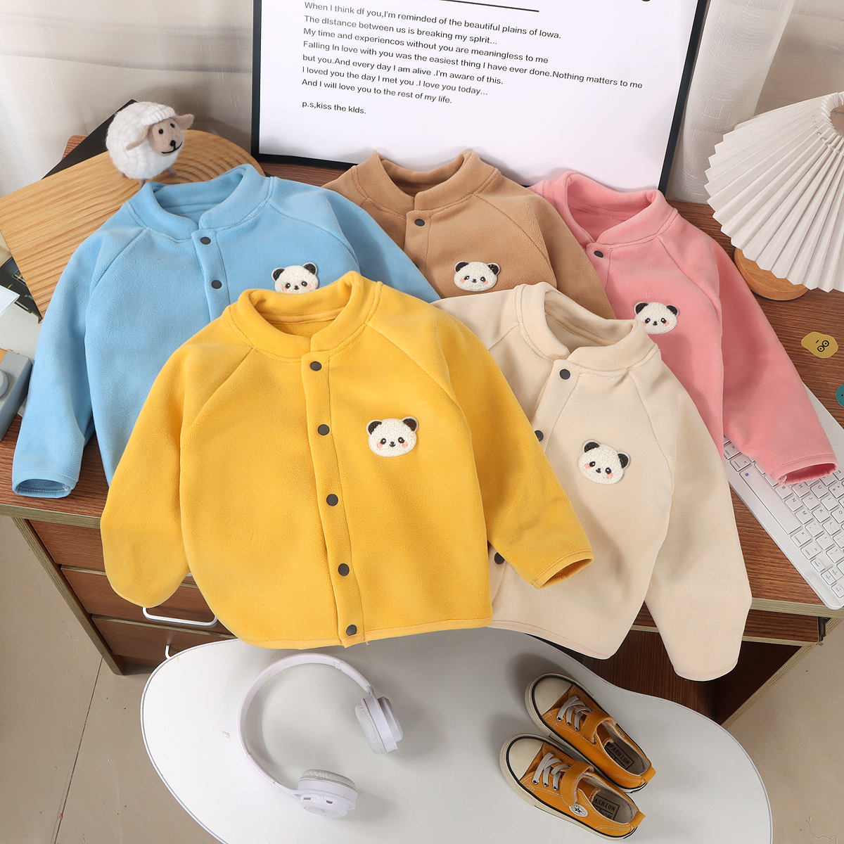 儿童秋冬休闲奥粒绒外套婴幼儿加绒洋气开衫男女童时尚内搭长袖