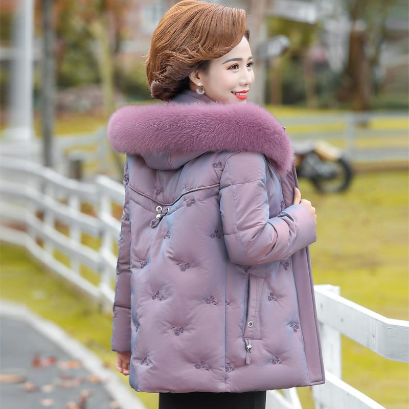 雅鹿2023新款妈妈冬装羽绒棉服短款中老年人女装洋派50岁加厚外套