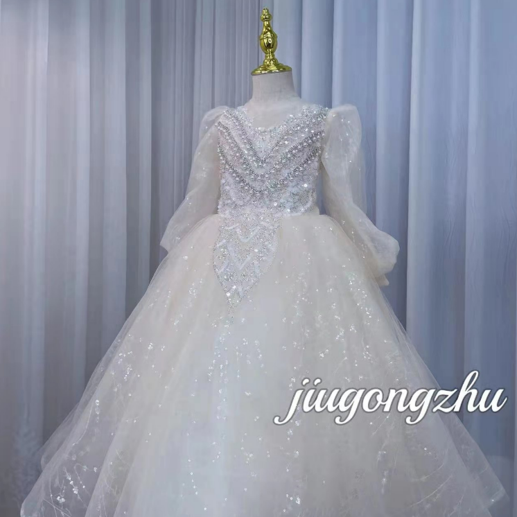 【玉兰仙子】女童公主裙花童婚礼高端儿童礼服儿童裙钢琴演