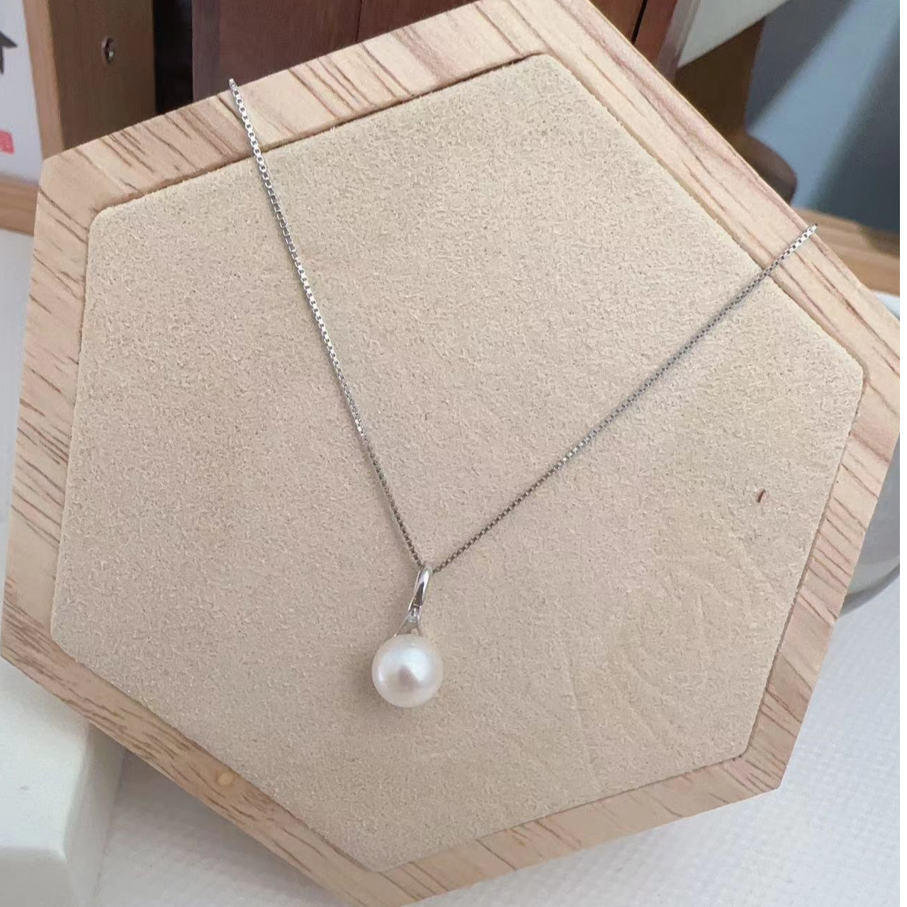 天然淡水珍珠银项链精致轻奢百搭气质经典/坠链均S925银气质