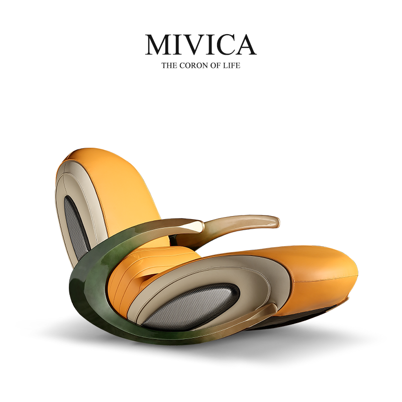 米维卡原创设计轻奢简约真皮多功能家用摇摇椅客厅躺椅睡觉休闲椅