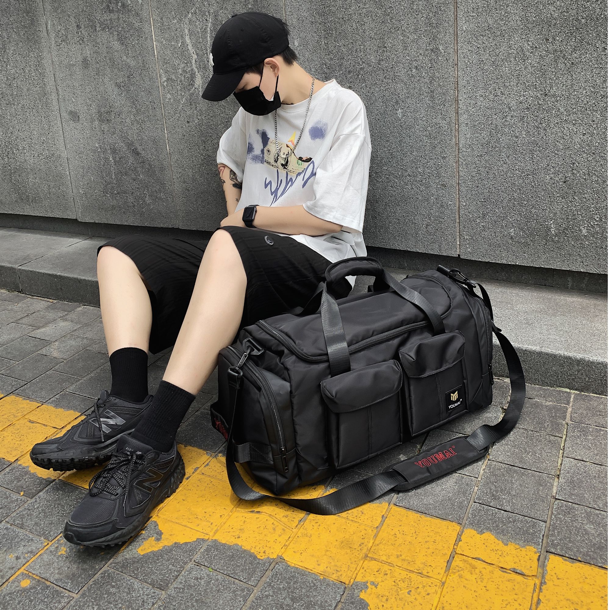 出差户外健身双肩包运动多功能旅行包登机短期单肩斜挎旅行袋轻便